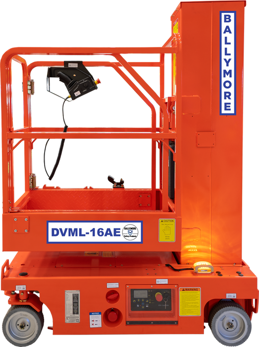Ballymore Fully Electric Drivable Vertical Mast Lift, 15'5" Platform Height, 500 lb. Capacity (DVML-16AE)