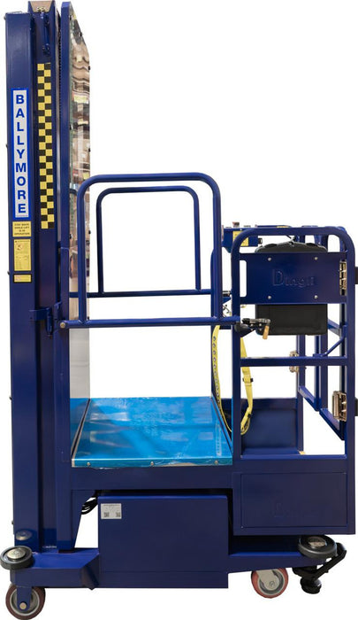 Ballymore Personnel Lift: Push-Around, Battery, 650 lb Load Capacity, 7 ft 10 in Closed Height, 6 in (PS-12)
