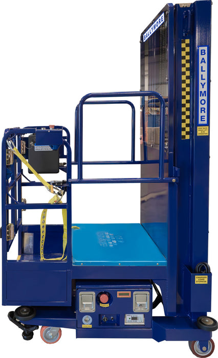 Ballymore Personnel Lift: Push-Around, Battery, 650 lb Load Capacity, 7 ft 6 in Closed Height (PS-15)