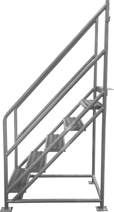 Ballymore Serrated Grating Stair Section Industrial Crossovers - 6 Step, 31.5" Overall Width (CS631)