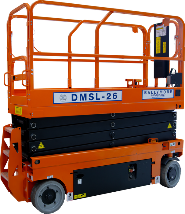 Ballymore Drivable Mini Scissor Lift 26' Platform, 500 Lb. Capacity (DMSL-26)