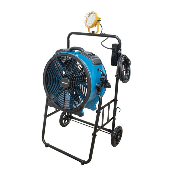 Trolley Radiator Fan XPOWER FA-420K6 warehouse/dock cooling fan kit, L-30 LED Spotlight, an ...