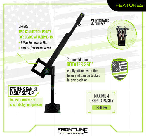 Frontline Fall DAN75-US Patriot™ Davit Confined Space System - Made in USA