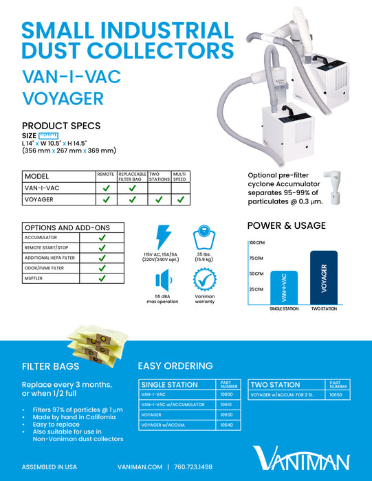 Vaniman Van-I-Vac single-station with large accumulator – 10610