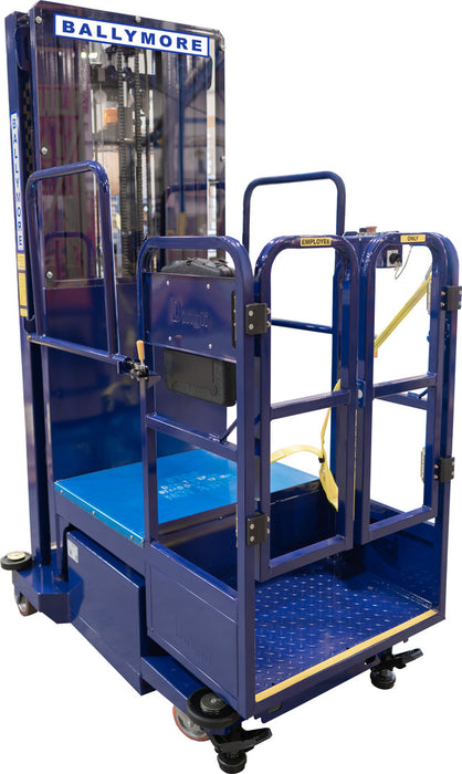 Ballymore Personnel Lift: Push-Around, Battery, 650 lb Load Capacity, 7 ft 6 in Closed Height, 6 in (PS-15S)
