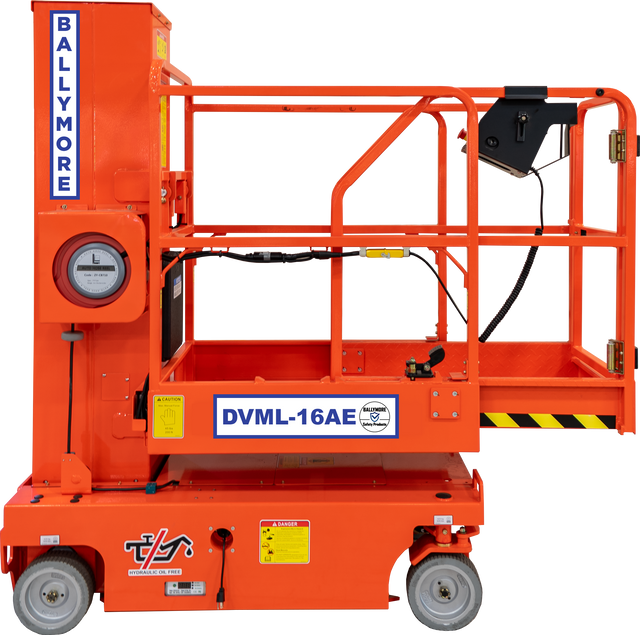 Ballymore Fully Electric Drivable Vertical Mast Lift, 15'5" Platform Height, 500 lb. Capacity (DVML-16AE)