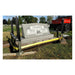 Tombstone Jack lifting a granite headstone with a yellow strap under the stone