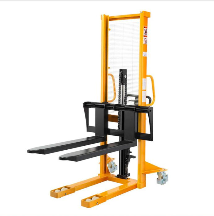 Apollolift Manual Hydraulic Stacker Pallet Stacker Adjustable Forks 2200lbs Cap. 63" Lift Height