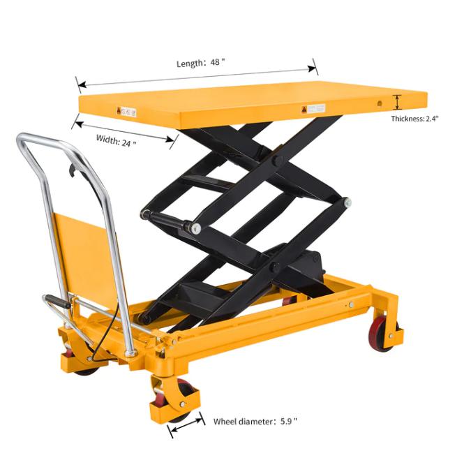 Apollolift Double Scissors Lift Table 1760lbs. 59" lifting height